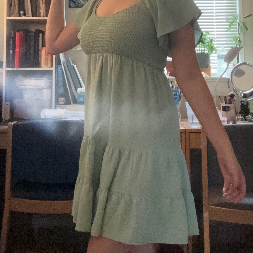 Altar'd State Sage Green Midi Dress